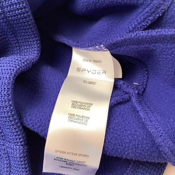 Spyder Waffle Knit Mock Neck Full Zip Jacket Purple Size XL 18 Youth - Picture 7 of 8